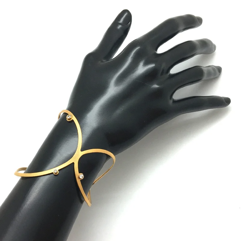 Ladies wrap bracelets-Golden Dali Cuff Bracelet