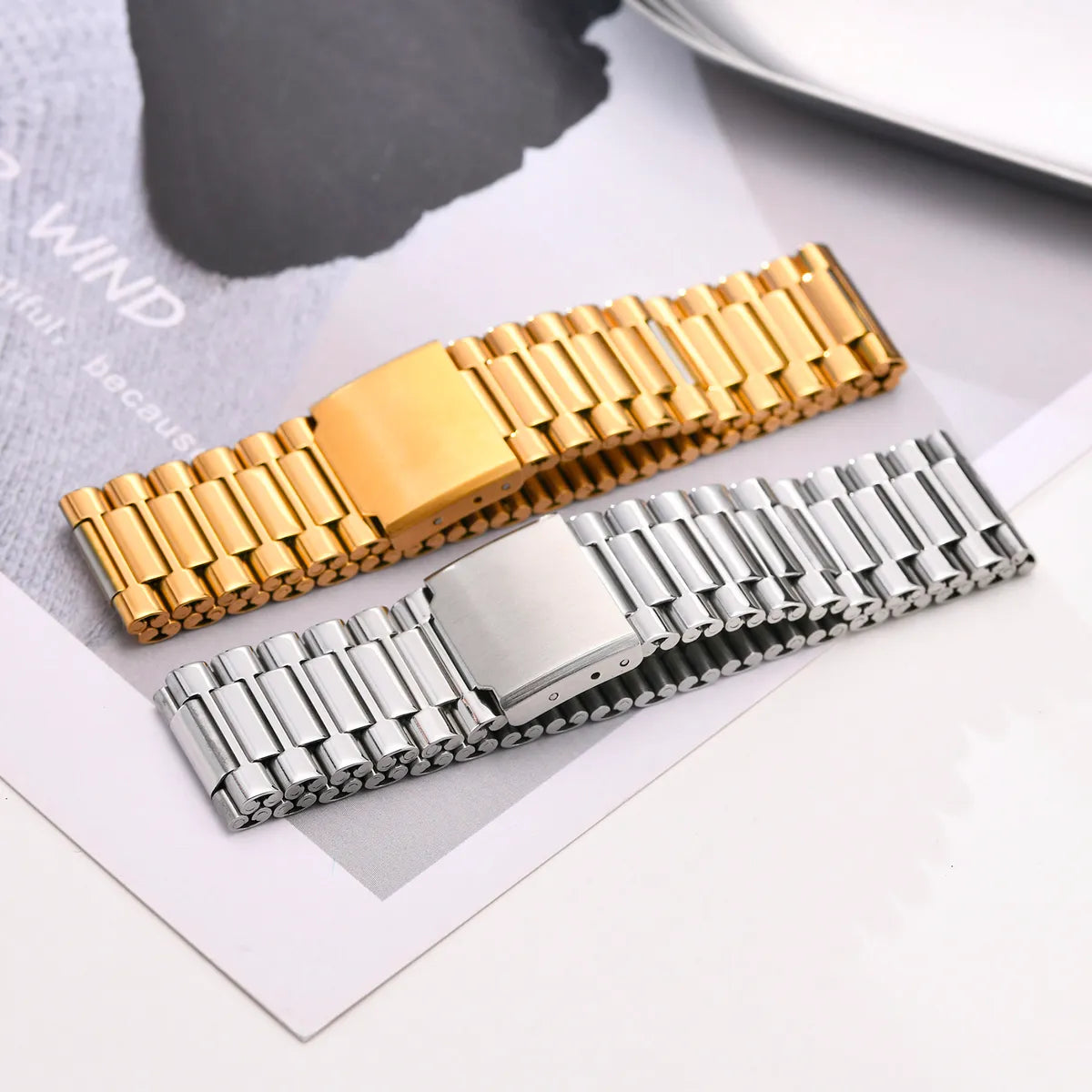 Ladies elegant bangles-Classic Style Solid Color Stainless Steel Gold Plated Bracelets In Bulk