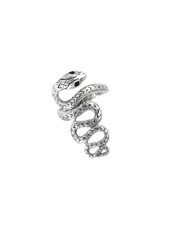 Ladies floral engagement rings-Winding Snake Statement Ring