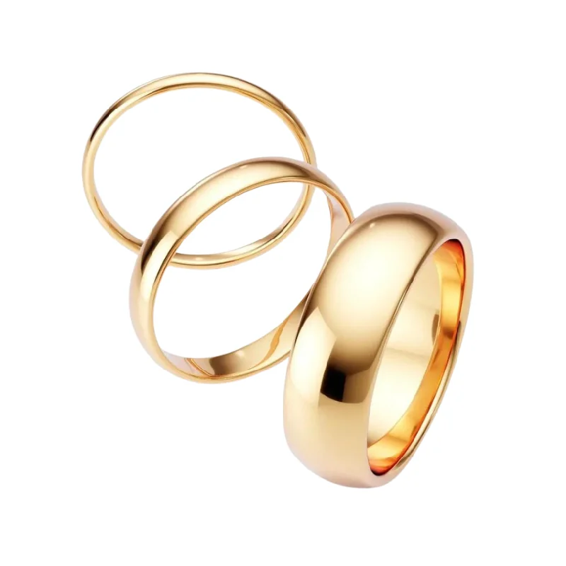 Ladies round-cut rings-Golden Band Ring