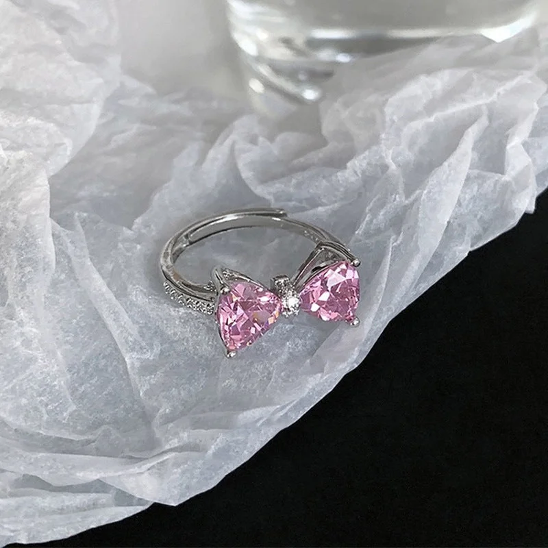 13# Pink Bow Ring J0539