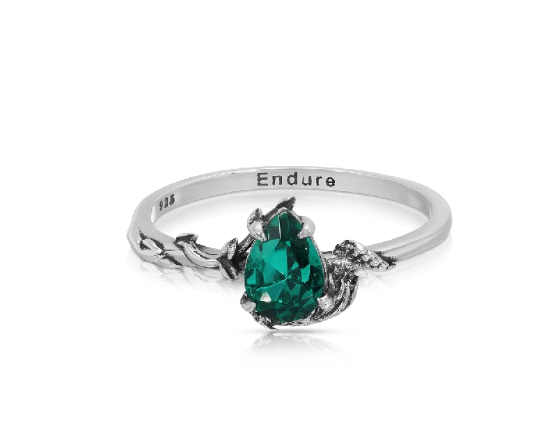 Ladies vintage rings-Dragons of the Elements Ring - Earth - "Endure"