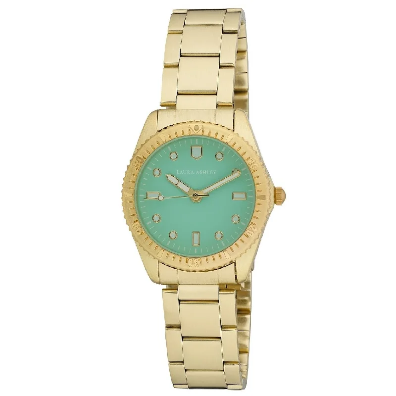 Ladies silver bangles-Laura Ashley Women's 32mm Diver Bracelet Colored Dial Watch - 4 Colors Available