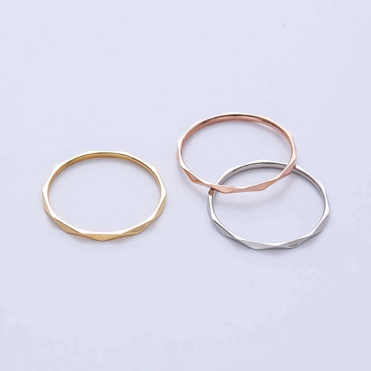 Ladies two-tone rings-Simple Style Solid Color Stainless Steel Rings Plating Stainless Steel Rings