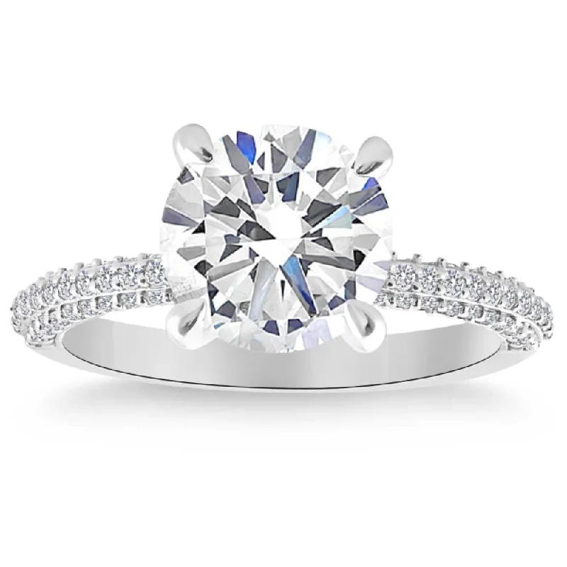 Ladies engagement rings with twist designs-Certified 5.16Ct Diamond Engagement Ring White Gold Lab Grown