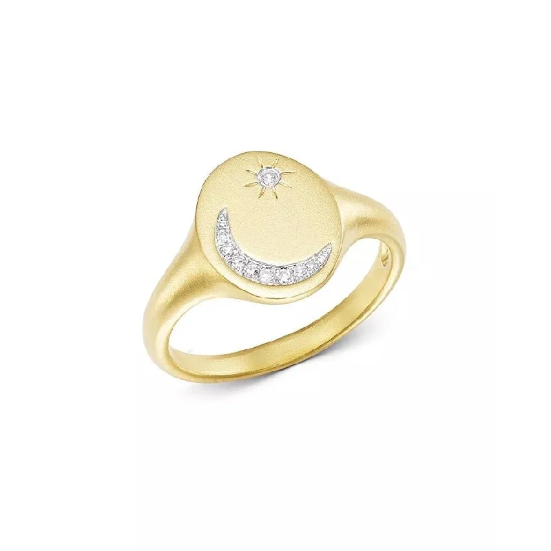 Ladies eternity rings-Meira T Moon and Star Signet Ring