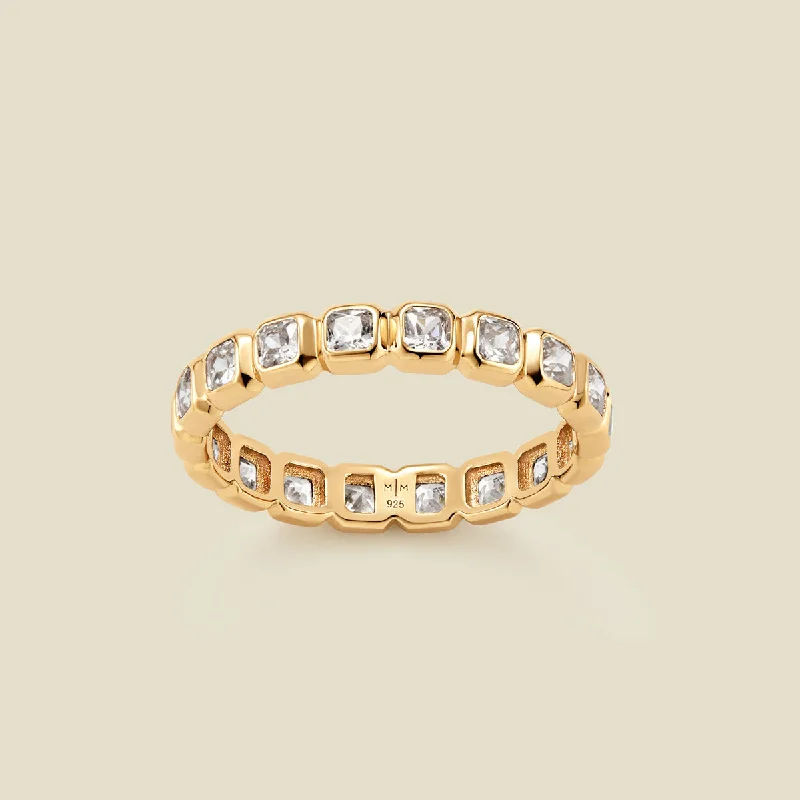 Ladies pave diamond rings-April Birthstone Eternity Ring