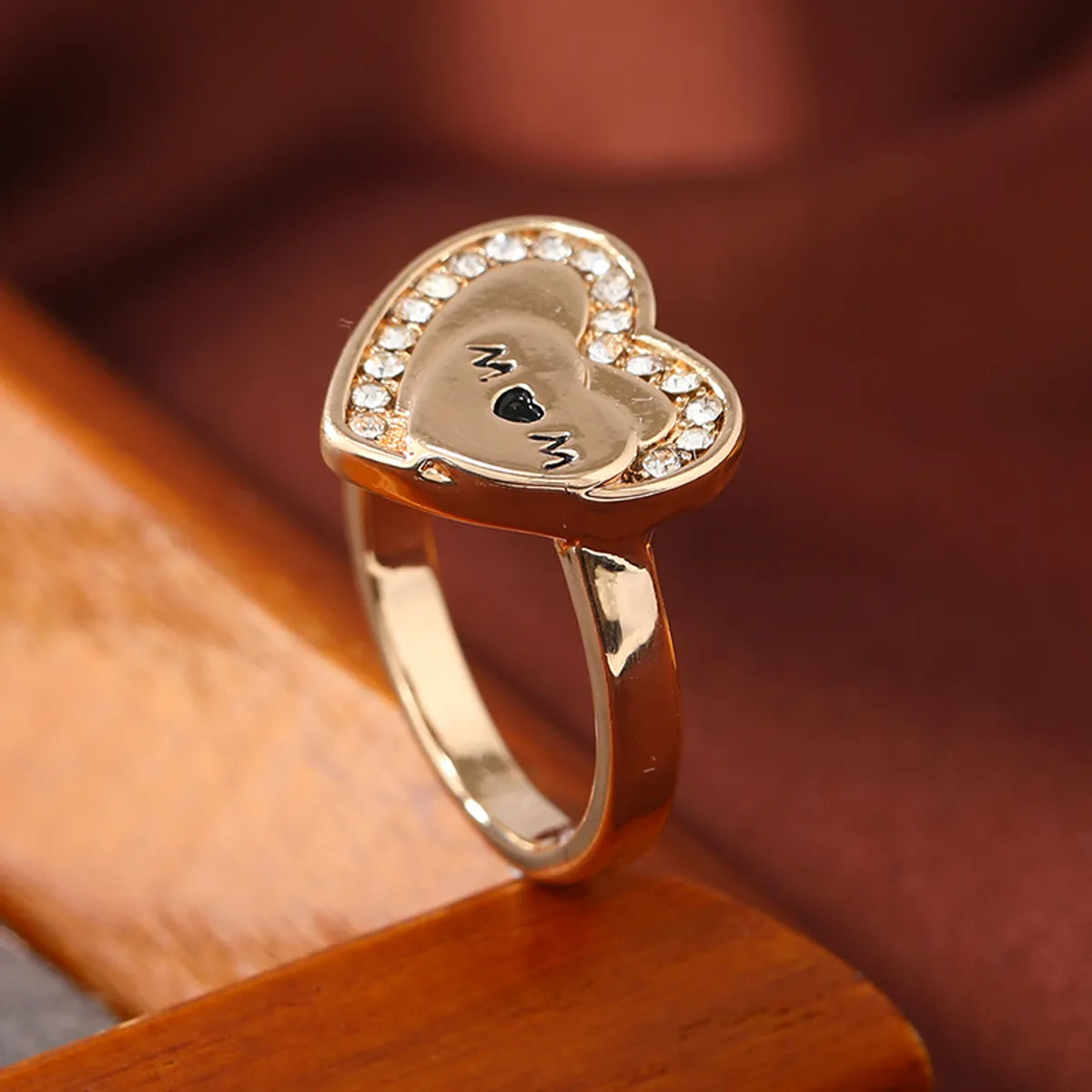 Ladies cushion-cut rings-Wholesale Jewelry Elegant Simple Style Letter Heart Shape Alloy Rhinestones Rings