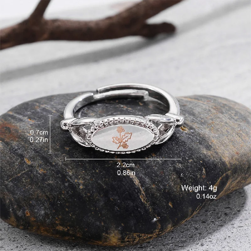 Ladies stacking rings-Wholesale Elegant Flower Copper Plating Silver Plated Open Rings