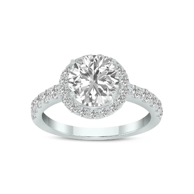 Ladies solitaire diamond engagement rings-Marquee 2 3/4 Carat TW Lab Grown Diamond Engagement Ring in 14K White Gold