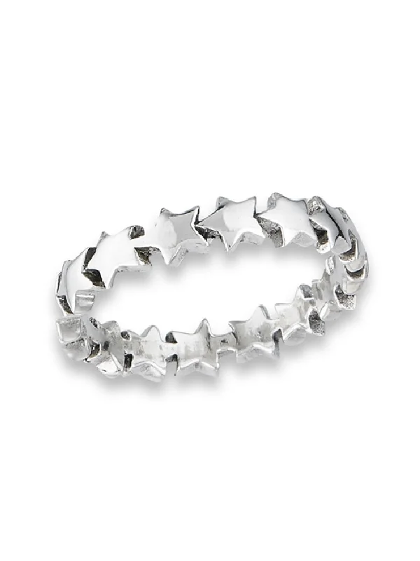 Ladies vintage diamond rings-Band of Stars Ring