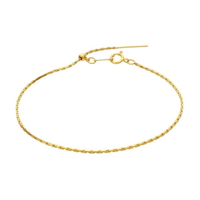 Ladies statement bracelets-14/20 Yellow Gold-Filled 1mm Add-A-Bead Beading Chain Bracelet, Adjustable