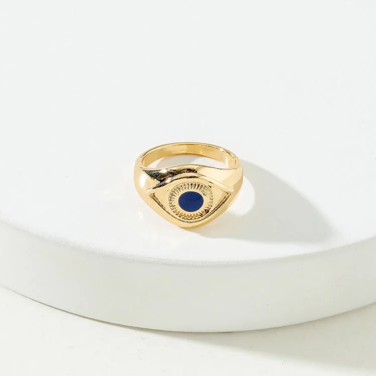 Ladies stacking rings-Basic Eye Metal Enamel Women's Rings