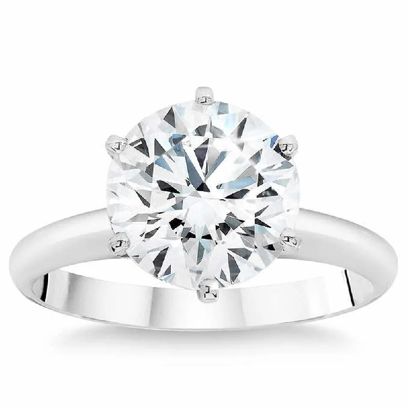 Ladies engagement rings with custom designs-3 Ct Diamond Solitaire Platinum Engagement Ring Lab Grown