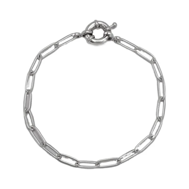 Ladies fashion leather bracelets-Victoria Townsend Small Fine Silver Plated Paperclip Bracelet-7.5"