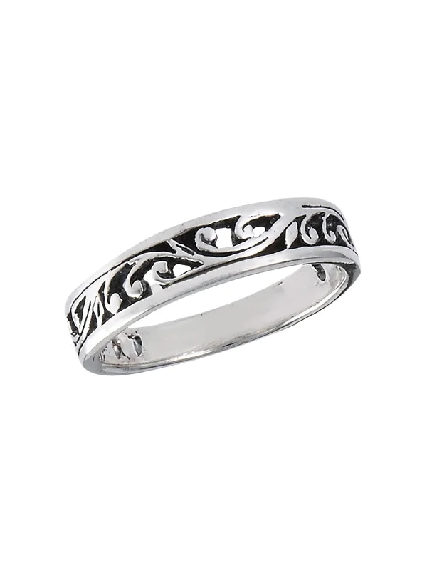 Ladies men’s wedding rings for women-Filigree Vine Ring