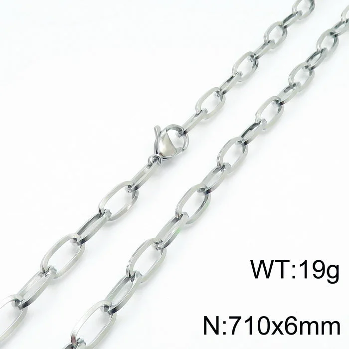 Steel Color 710 * 6mm = Necklace Kn197244-Z