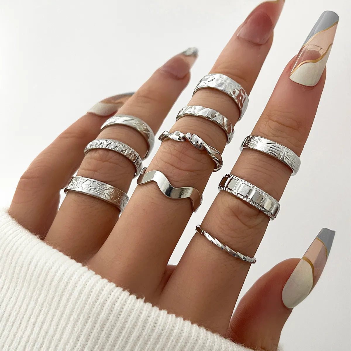 Ladies cocktail rings-Casual Solid Color Iron Women's Open Ring