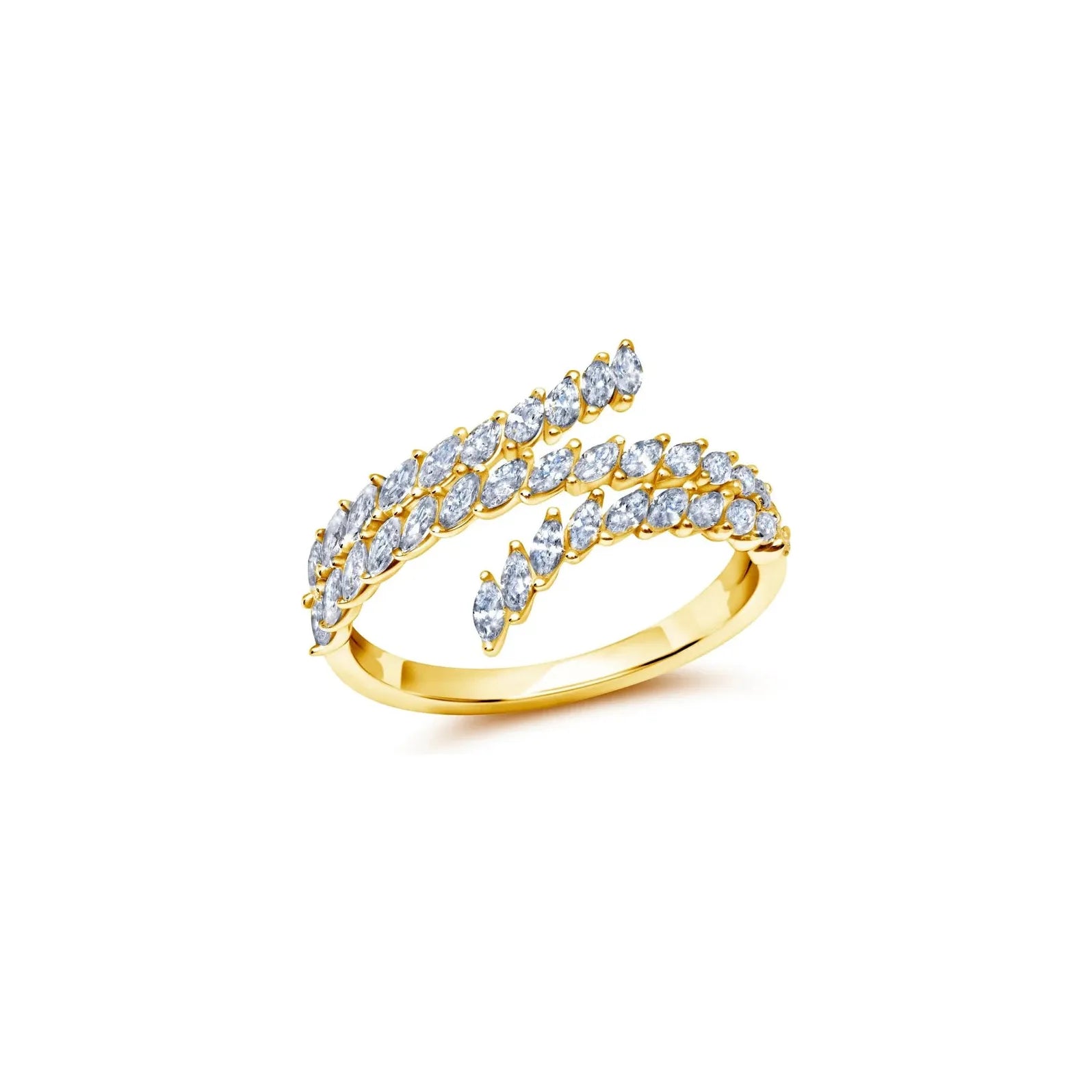 Ladies oval diamond rings-CRISLU  Marquee Wrap Ring in Yellow Gold