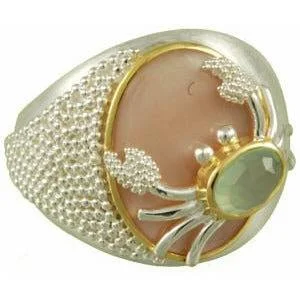 Ladies classic rings-Michou Poseidon's Treasures Little Crab Peruvian Pink Ring