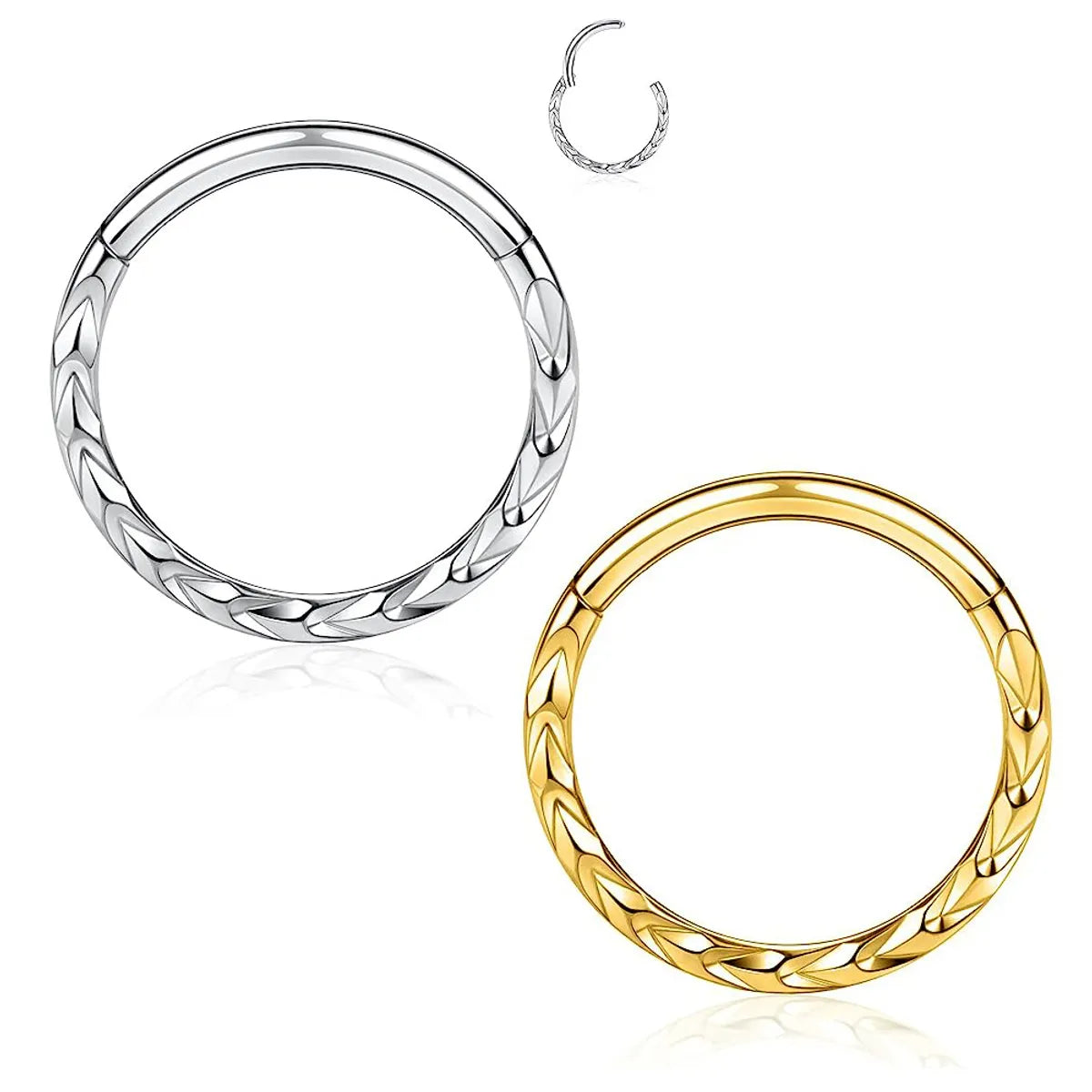 Ladies yellow gold rings-Streetwear Solid Color Stainless Steel Nose Ring In Bulk