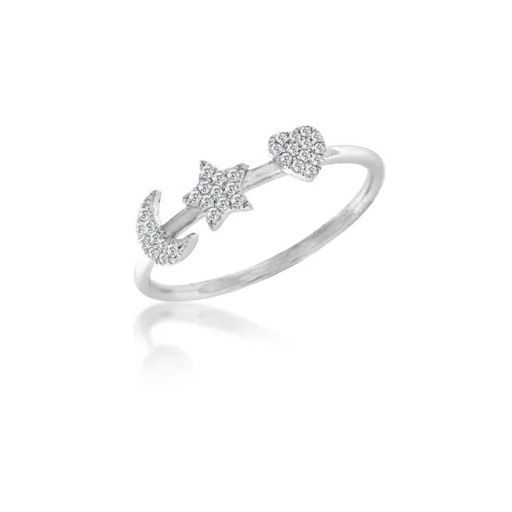 Ladies large diamond engagement rings-Meira T Celestial Ring