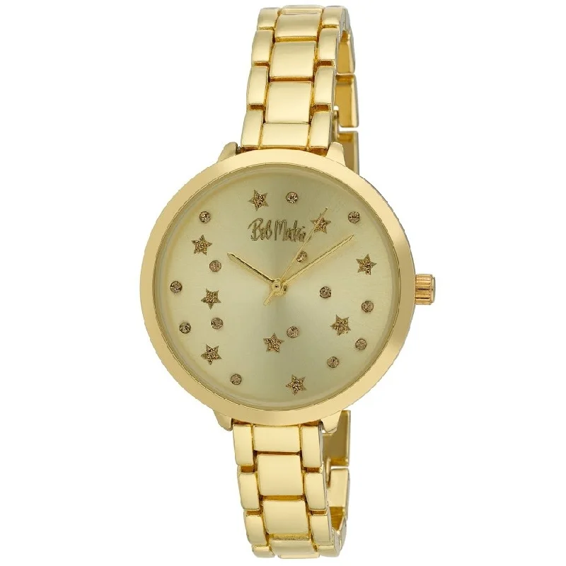 Ladies luxury bracelets-Bob Mackie Womens Star Link-Bracelet Watch- 3 Colors Available