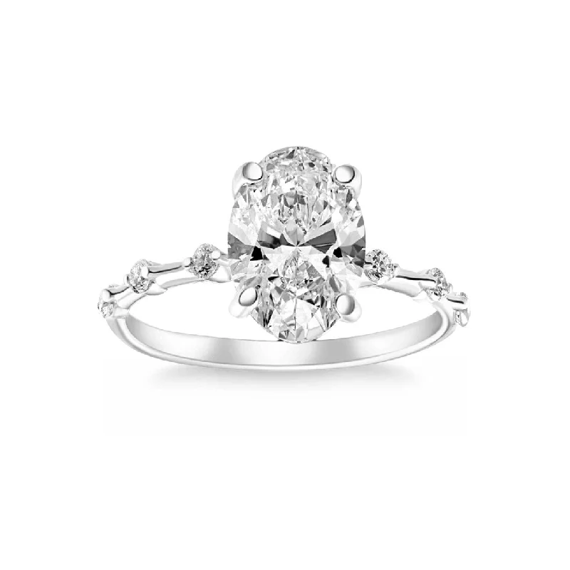 Ladies oval engagement rings-Certified 3.26Ct TW Oval Diamond G/SI1 Engagement Ring 14k Yellow Gold Lab Grown