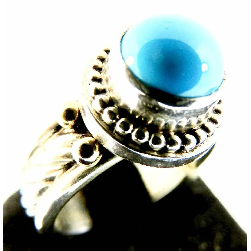 Ladies gold rings-ReveJewelry Turquoise Ring- Sterlling Silver & 14kt