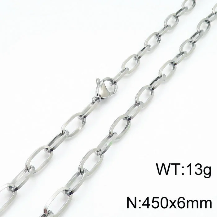 Steel Color 450 * 6mm = Necklace Kn197239-Z