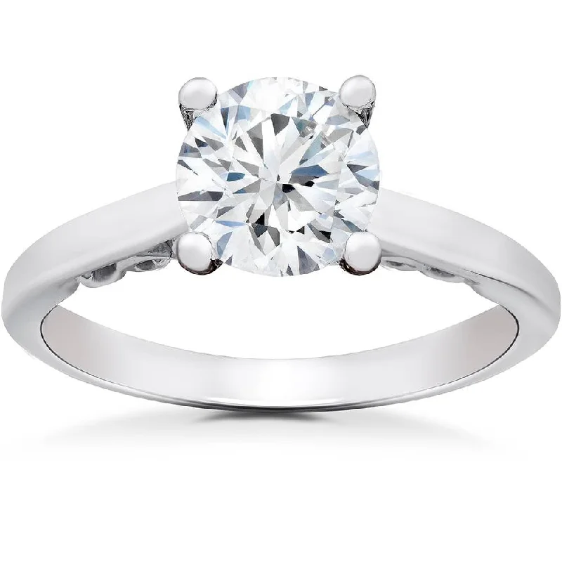 Ladies modern engagement rings-(G-H,SI1-I1) 1.02ct Diamond IGI Certified Engagement 14k Ring Lab Created