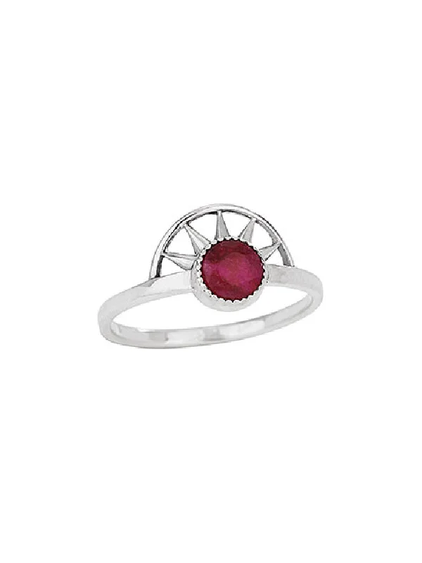 Ladies opal rings-Ruby Sunrise Ring