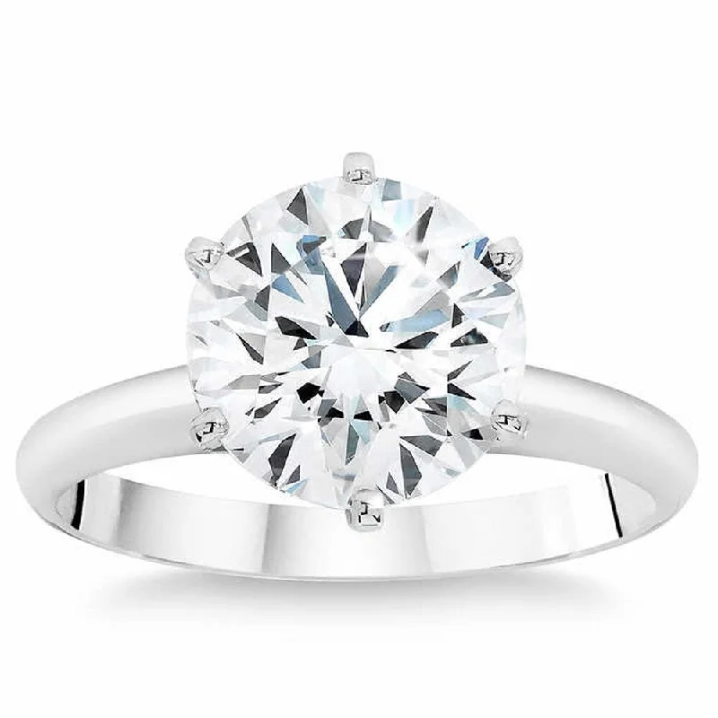 Ladies engagement rings with diamonds-3.04 Ct Diamond Solitaire Engagement Ring IGI Certified Lab Grown SZ 7