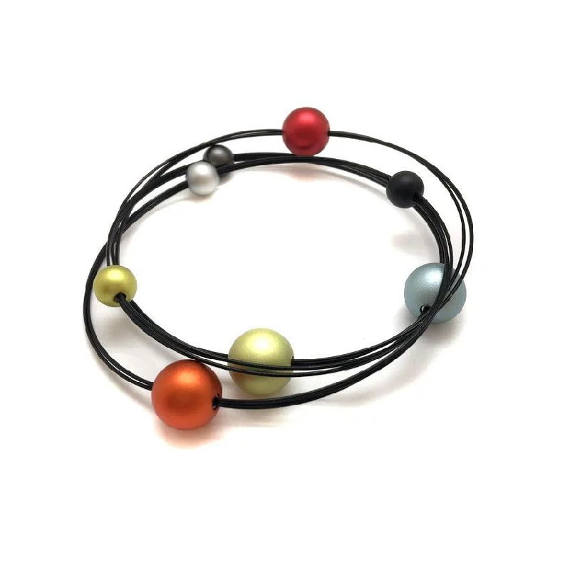 Ladies stackable bangles-Multi-Colored Orbit Bracelet