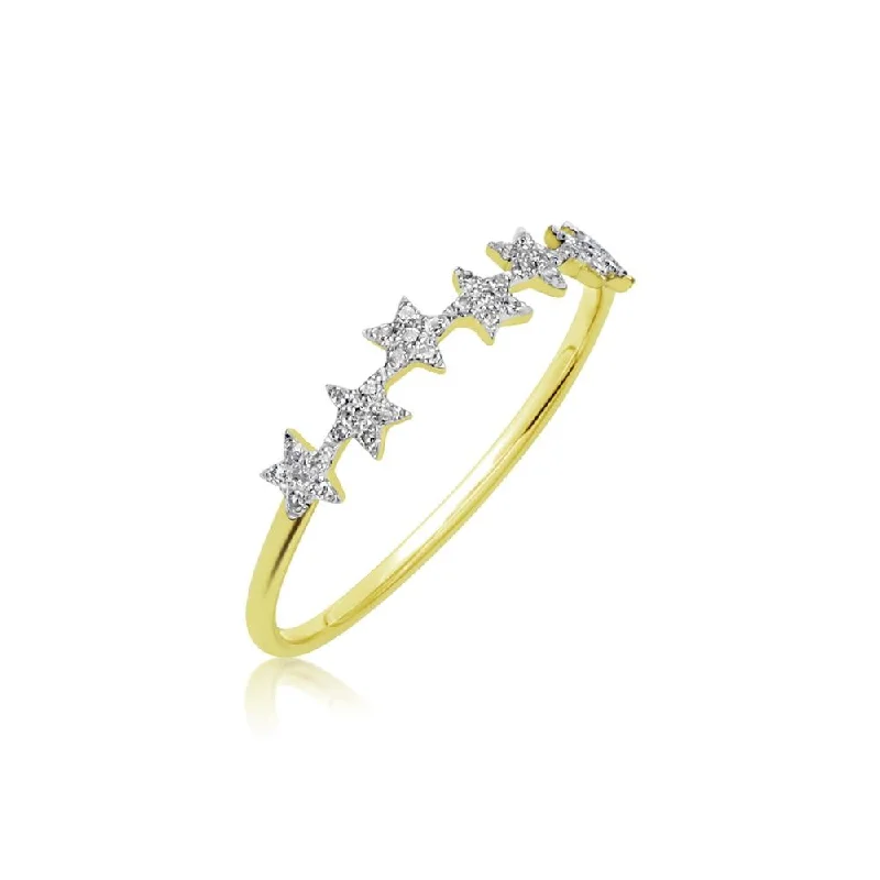 Ladies floral engagement rings-Meira T Dainty Multi  Star Ring