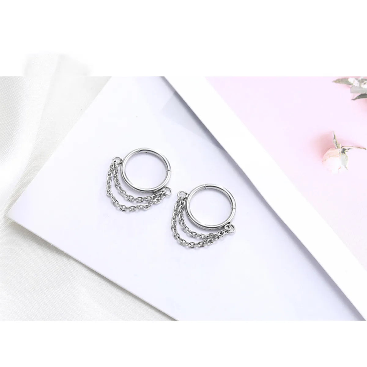 Ladies vintage rings-Simple Style Solid Color Stainless Steel Nose Ring In Bulk