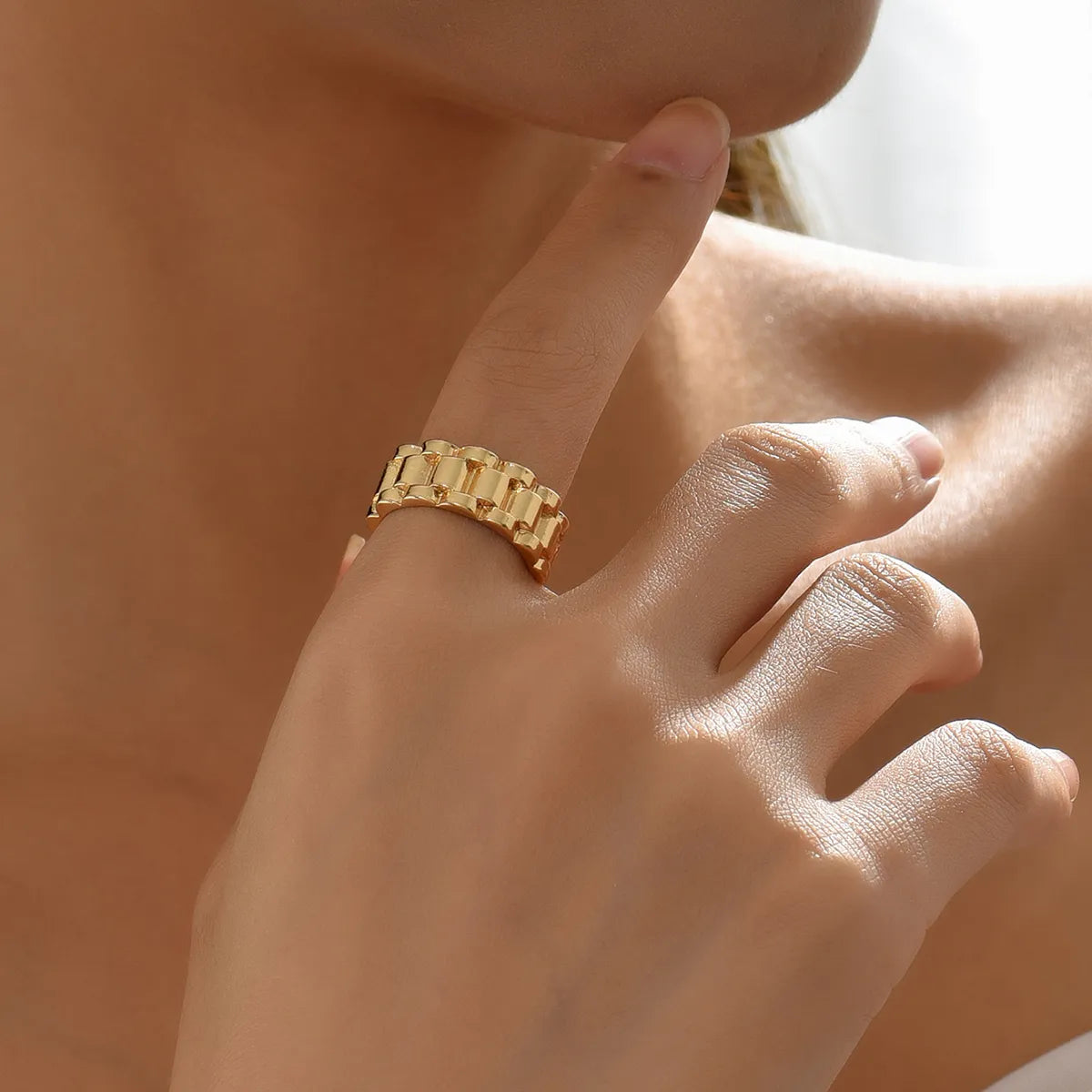 Ladies gold rings-Wholesale Jewelry Hip-hop Vintage Style Classic Style Geometric Alloy Rings