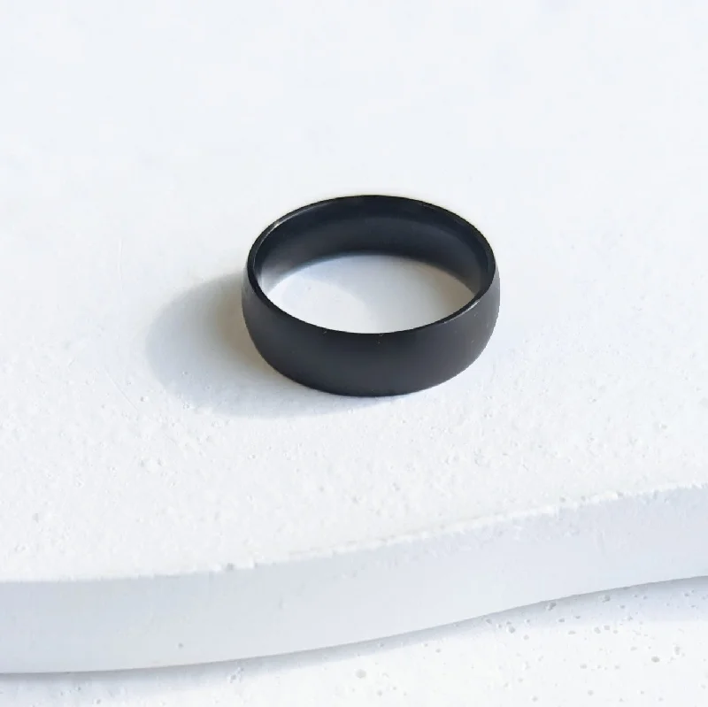 Ladies wedding band rings-Black Men's Band Ring